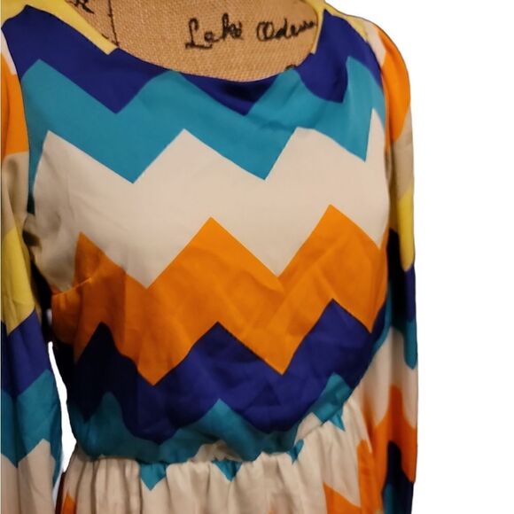 GB Chevron Colorful Print Dress Size S - Picture 5 of 7